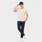Men's White Polo Neck Polo T-Shirt, Off White, small