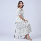 Women's Off-White Cotton Round Neck Solid Kurta, ऑफ व्हाइट, small