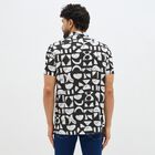 Men's Dusty Charcoal Black Cotton Half Sleeve Cuban Collar Casual Shirt, Black, small image number null