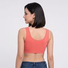Women's Peach Scoop Neck Bralette Bra, Peach, small