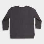 Infants' Dark Grey Cotton Crew Neck Casual T-Shirt, गहरा ग्रे, small image number null