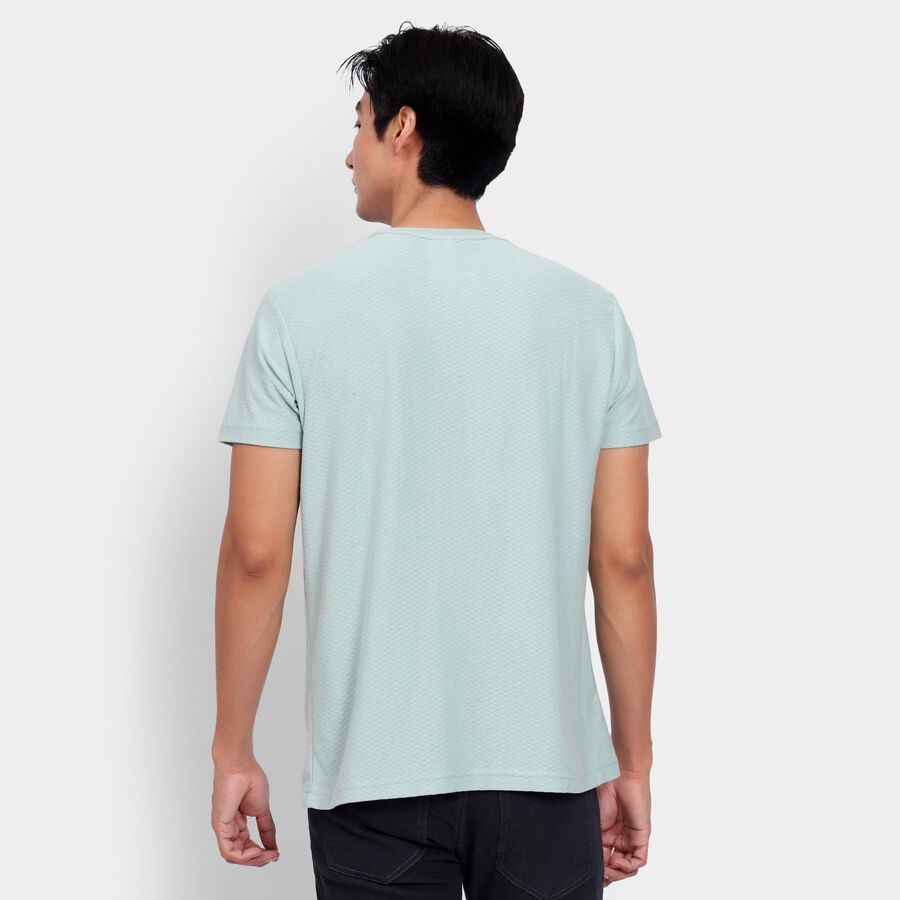 Men's Round Neck Half Sleeves T-Shirt, Aqua, large image number null