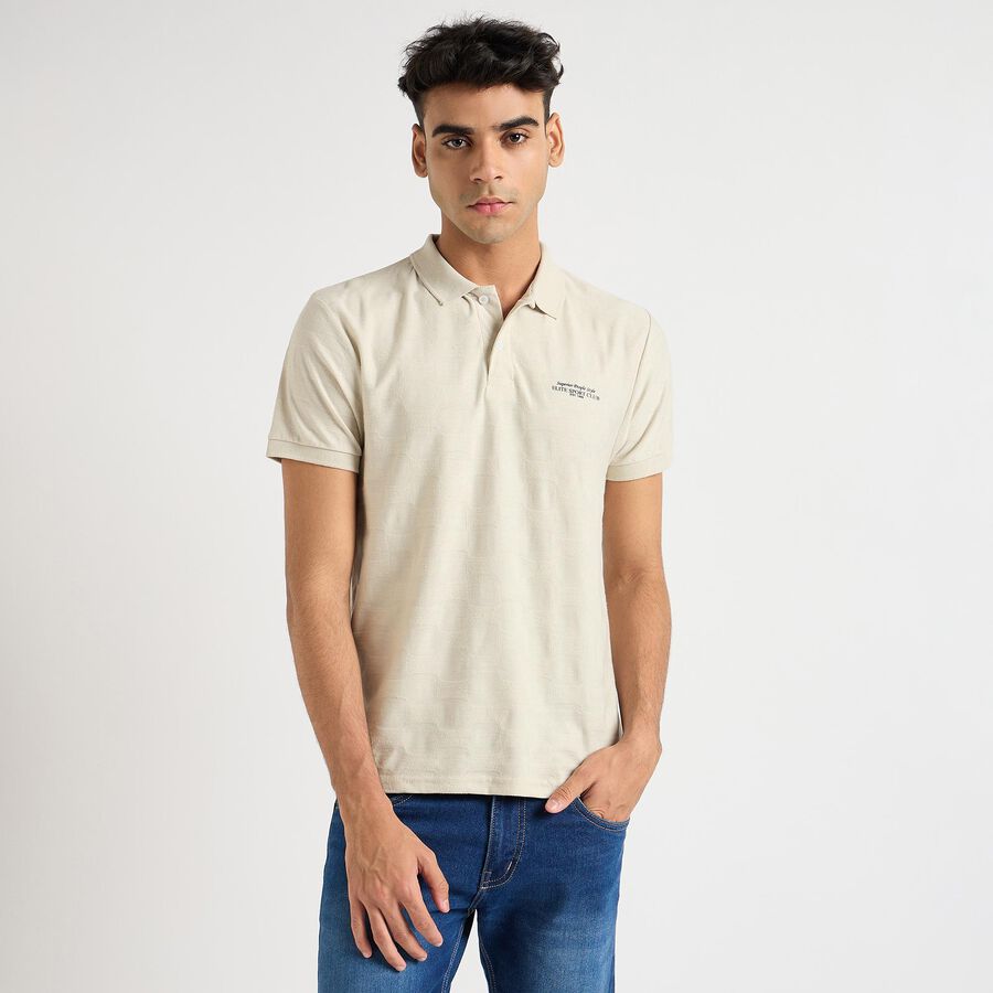 Men's Collared Half Sleeves T-Shirt , Light Grey, large image number null