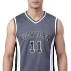 Men Blue Round Neck Casual T-Shirt, Mid Blue, small