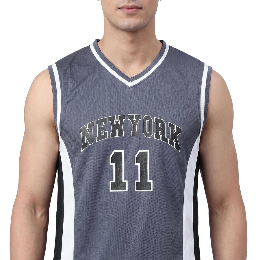 Men Blue Round Neck Casual T-Shirt, Mid Blue, large