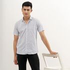 Men's Snow White Cotton Regular Collar Casual Shirt, White, small image number null
