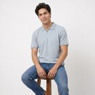 Men's Light Blue Polo Neck Polo T-Shirt, Light Blue, small