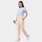 Women's Light Pink Straight Fit Side-Striped Track Pants, हल्का गुलाबी, small