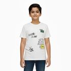 Boys Bright Eggshell White Crew Neck Casual T-Shirt, White, small image number null