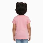 Girls' Pink Cotton Round Neck Casual T-Shirt, गुलाबी, small