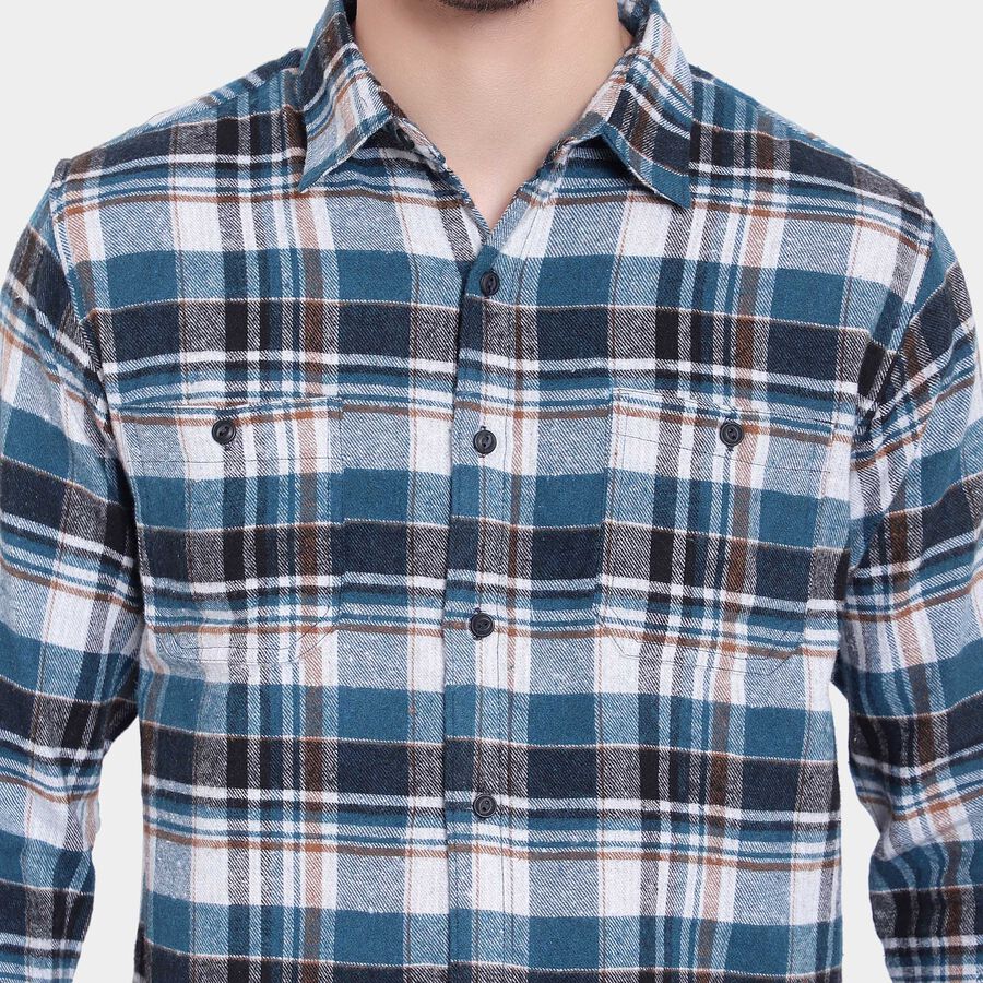 Checks Casual Shirt, Teal Blue, large image number null