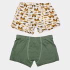 Boys Olive Green Regular Fit Solid Trunks, Olive, small