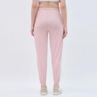 Women's Soft Pink Relaxed Fit Elastic Waist Track Pants, Light Pink, small image number null