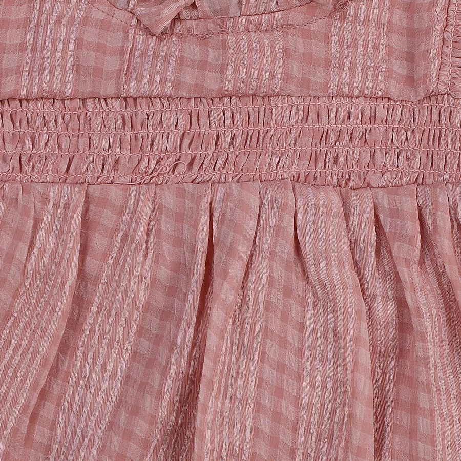 Girls Pink High Neck Romantic Top, गुलाबी, large