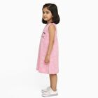 Girls' Pink Star Printed Sleeveless A-Line Frock, लाइलेक, small image number null