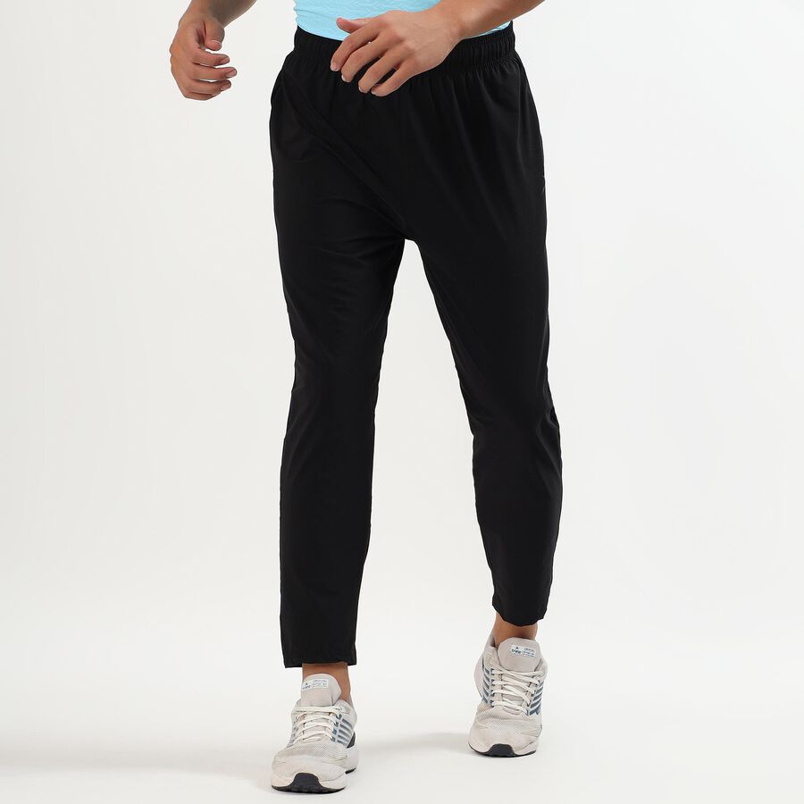 Women's Jet Black Regular Fit Cut And Sew Track Pants, काला, large image number null