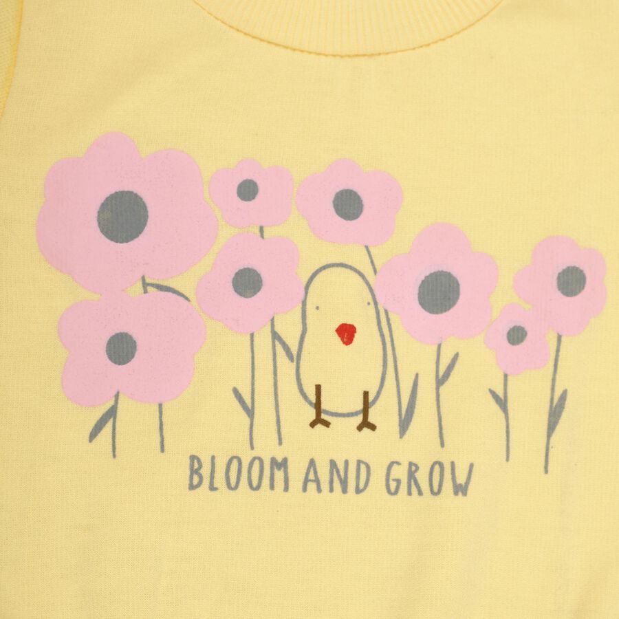 Infants Bright Yellow Crew Neck Casual Sweatshirt, पीला, large image number null