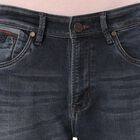 Women's Stonewashed Blue Slim Fit Five-Pocket Jeans, Dark Blue, small image number null