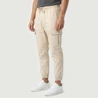 Men's Beige Regular Fit Cargo Jogger Track Pants, गहरा पीला, small