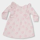 Infants' Soft Pink Floral Printed Ruffled Frock, लाइलेक, small image number null