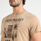 Men's Round Neck Half Sleeves T-Shirt , गहरा पीला, small image number null