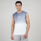 Men's Blue Cotton Round Neck Casual T-Shirt, Melange Blue, small
