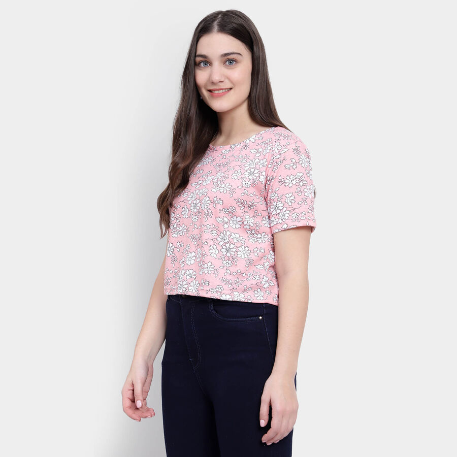 Round Neck T-Shirt, Pink, large image number null