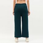 Women's Deep Teal Relaxed Fit Textured Harem Pants, Teal Blue, small