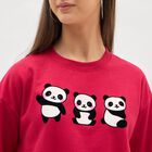 Women's Bright Red Crew Neck Casual Sweatshirt, Fuchsia, small image number null