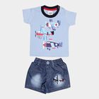 Infants Cotton Round Neck Baba Suit, Light Blue, small image number null