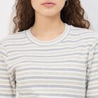 Women's Muted Beige Round Neck Metallic Dress, Beige, small