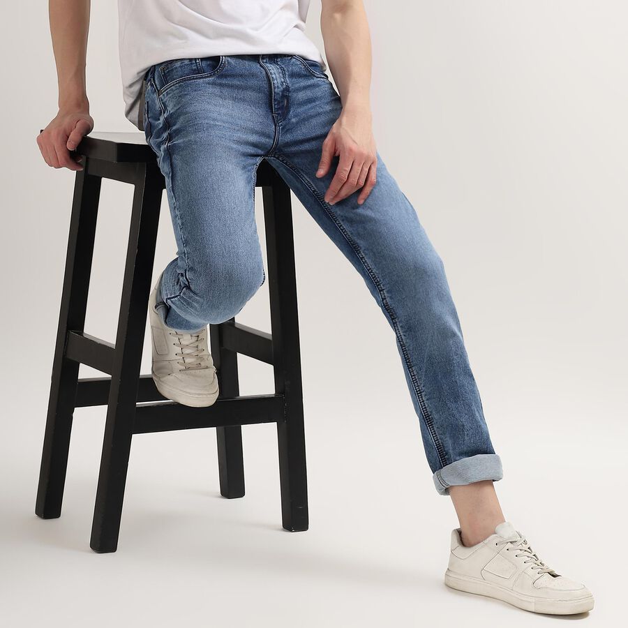 Men's Five Pocket Jeans, हल्का नीला, large image number null
