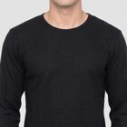 Men's Black Long Sleeve Thermal, काला, small