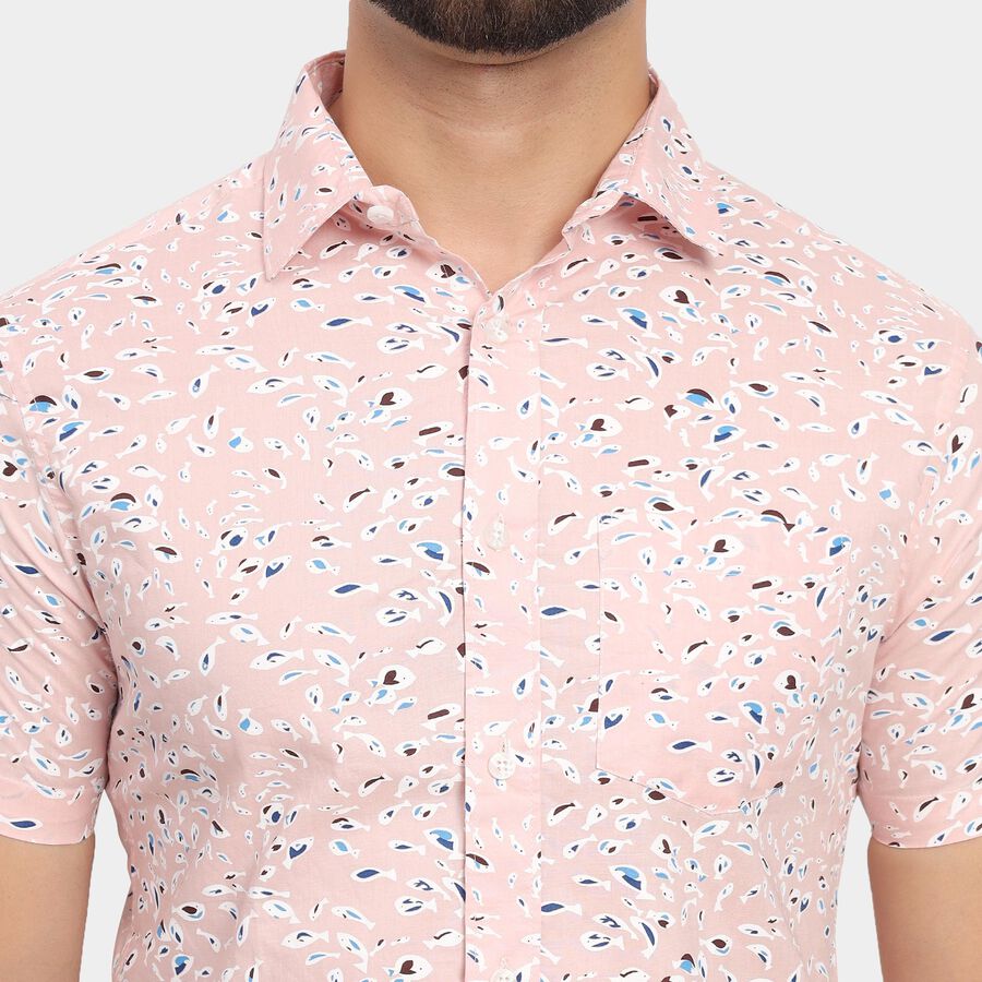 Men's 100% Cotton Casual Shirt, Light Pink, large image number null