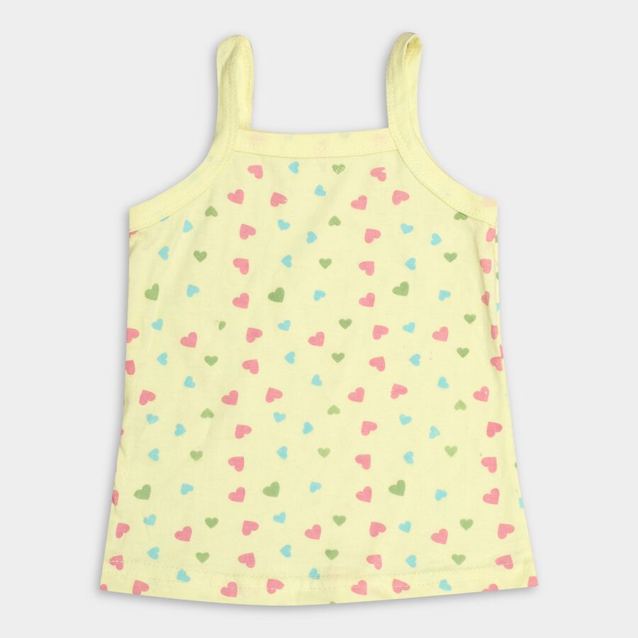 Girls' 100% Cotton Vest (Pack of 2), Yellow, large image number null