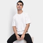 Men's Round Neck Half Sleeves T-Shirt, ऑफ व्हाइट, small