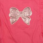 Girls Pink Cotton Round Neck Casual T-Shirt, Pink, small