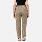 Women's Beige Straight Fit Heart Printed Lounge Pyjama, गहरा पीला, small