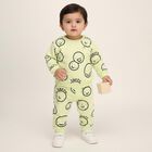 Infants' Light Green Round Neck Cartoon Printed Baba Suit, Light Green, small image number null