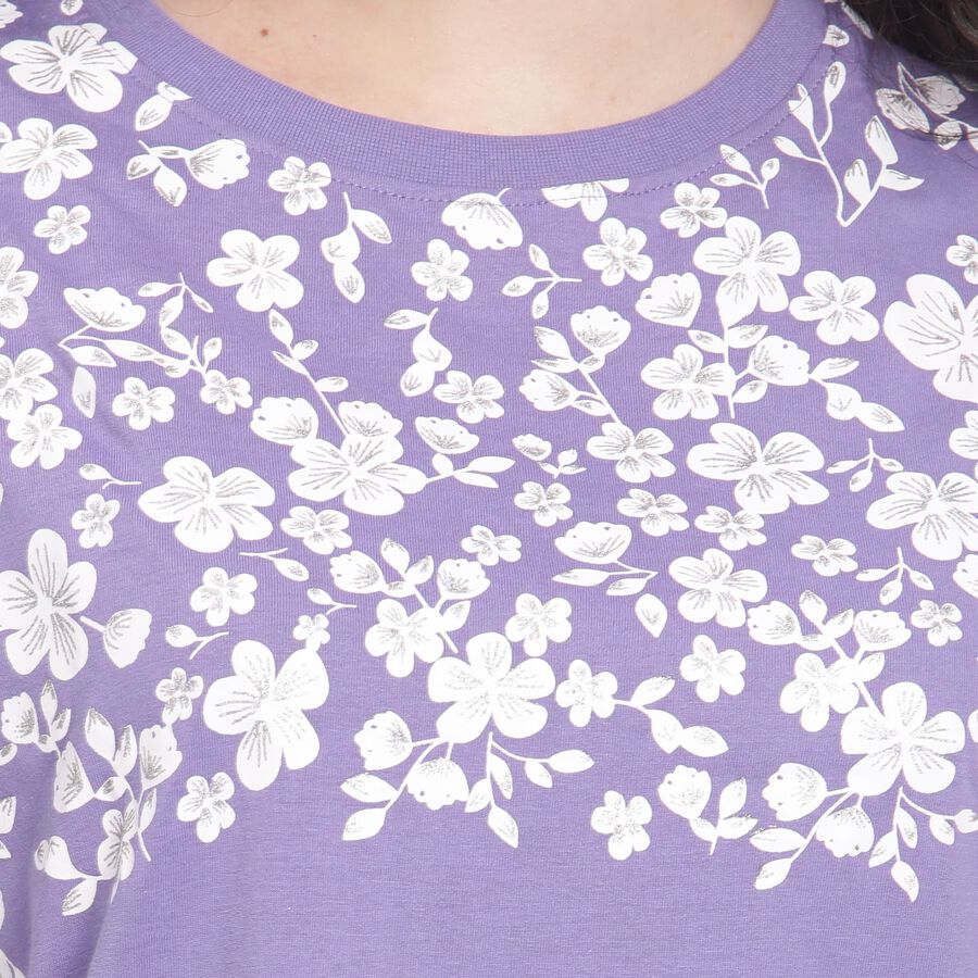 Ladies' Round Neck T-Shirt , Purple, large image number null