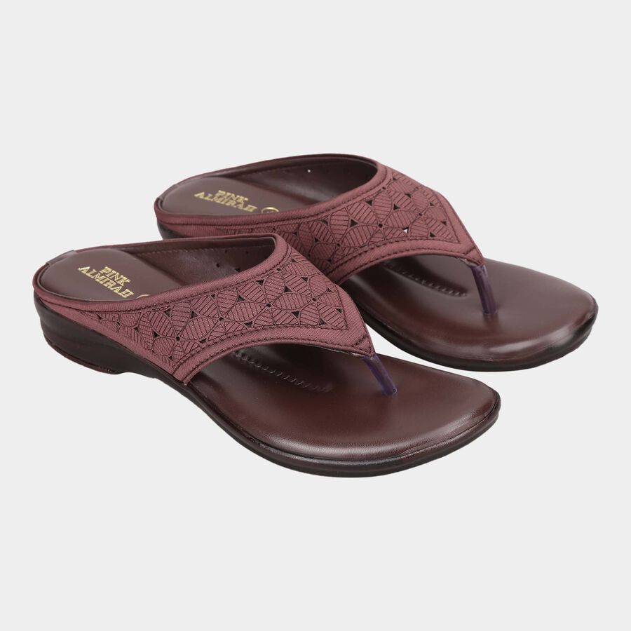 Women Printed Slip-On Sandals, Brown, large image number null