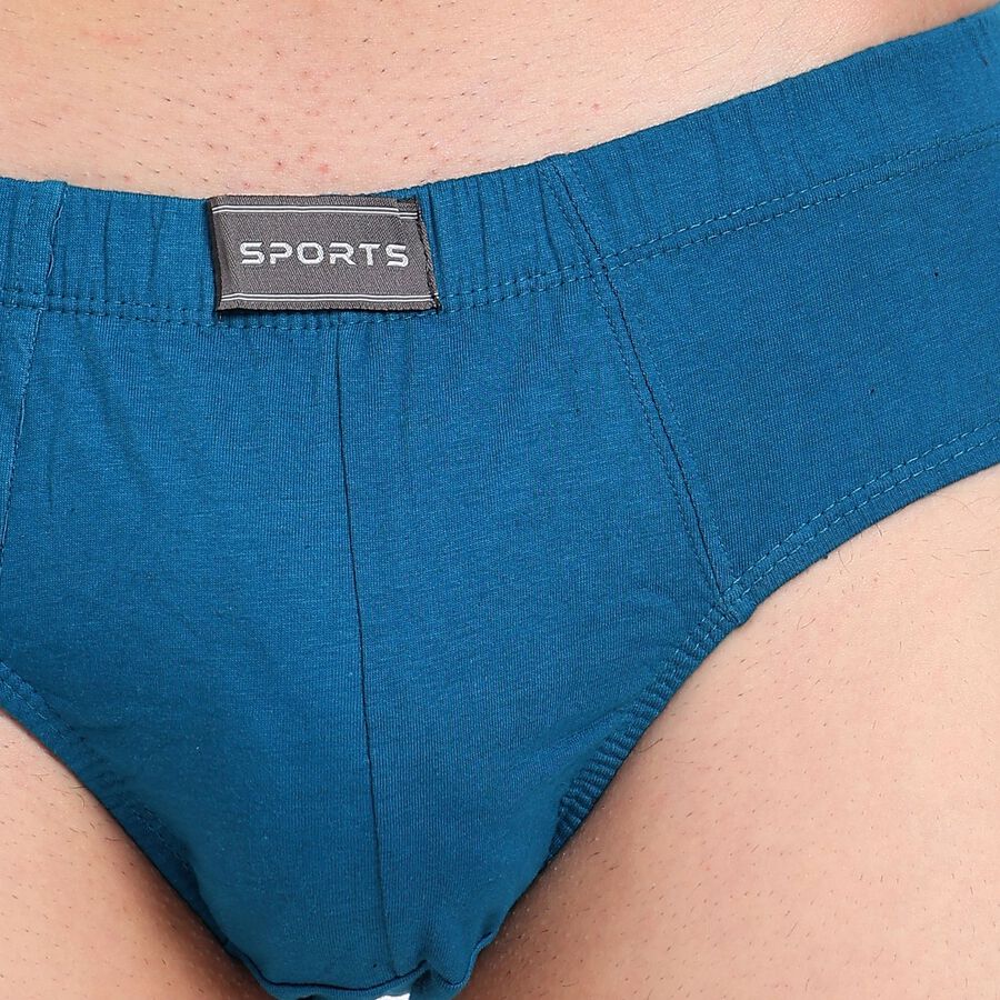 Men's 100% Cotton Briefs, Teal Blue, large image number null