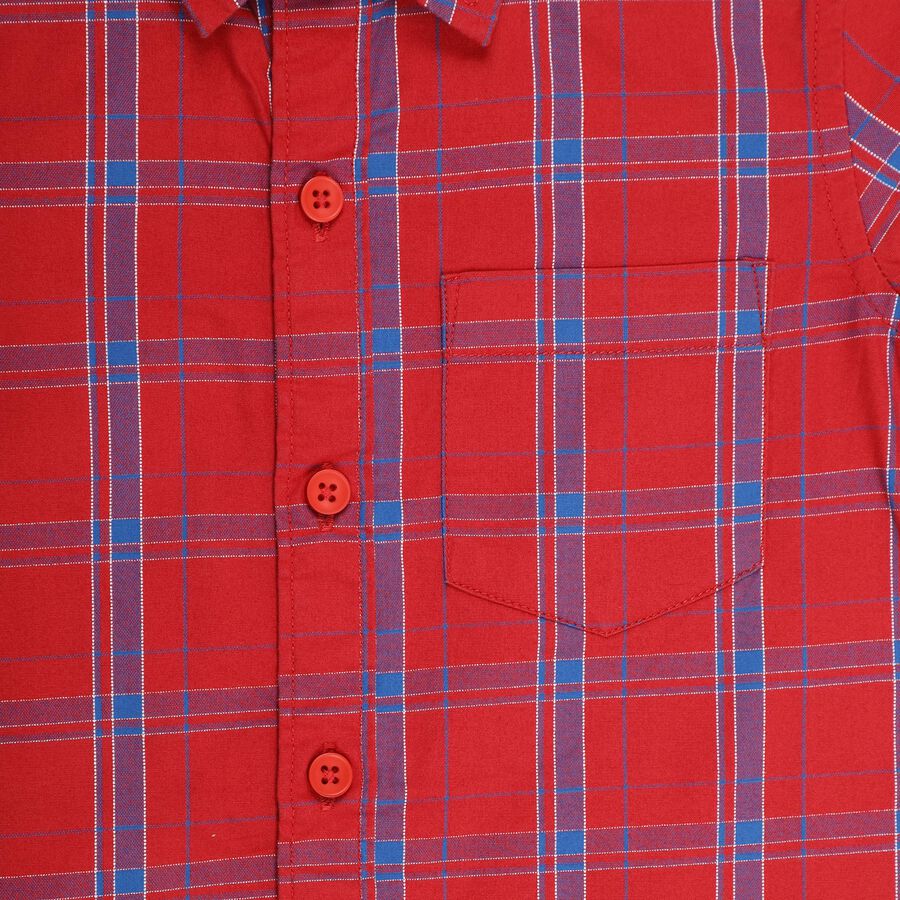 Boys' 100% Cotton Casual Shirt , Red, large image number null