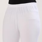Women's Bright White Cotton Blend Ankle-Length Churidar, सफ़ेद, small image number null