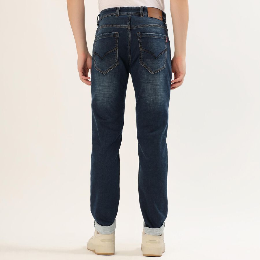 Men's Deep Indigo Slim Fit Jeans, गहरा नीला, large