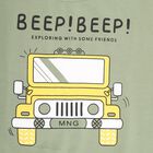 Boys Muted Olive Green Crew Neck Casual Sweatshirt, ओलिव, small image number null