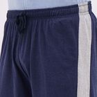 Men's Deep Navy Blue Regular Fit Contrast Panel Jamaican Shorts, Mid Blue, small