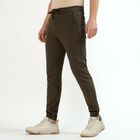 Men's Olive Green Slim Fit Jogger Trousers, Olive, small image number null