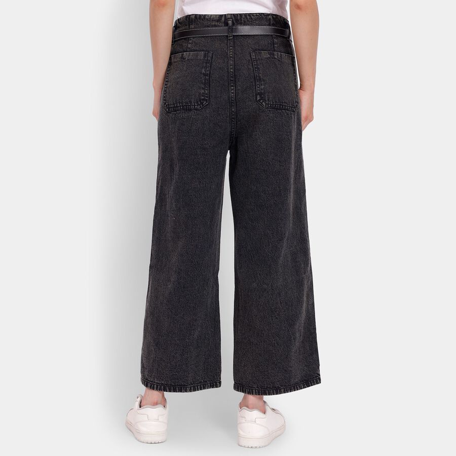 Ladies' 100% Cotton Jeans, Black, large image number null