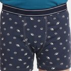 Boys Navy Blue Regular Fit Printed Trunks, नेवी ब्लू, small